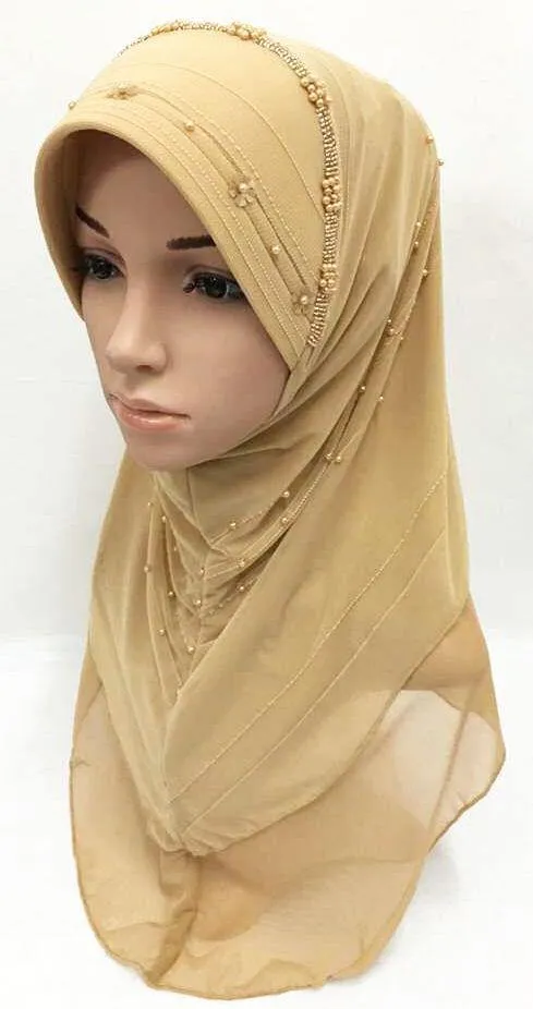 Slip-on LightWeight Double-Mesh-layered Muslim Hijab Islamic Scarf Shawls