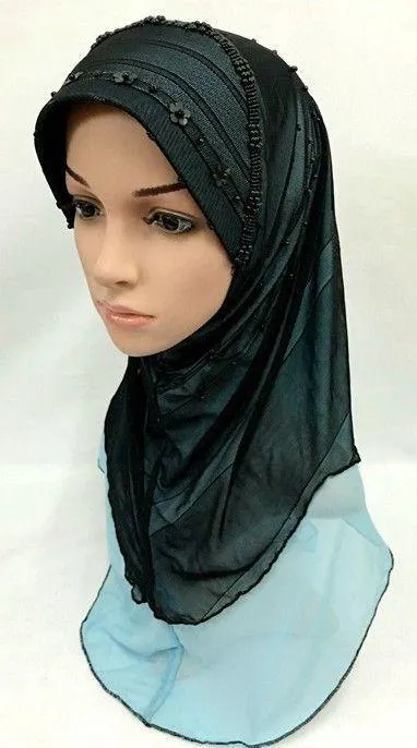 Slip-on LightWeight Double-Mesh-layered Muslim Hijab Islamic Scarf Shawls