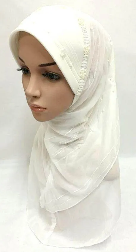 Slip-on LightWeight Double-Mesh-layered Muslim Hijab Islamic Scarf Shawls