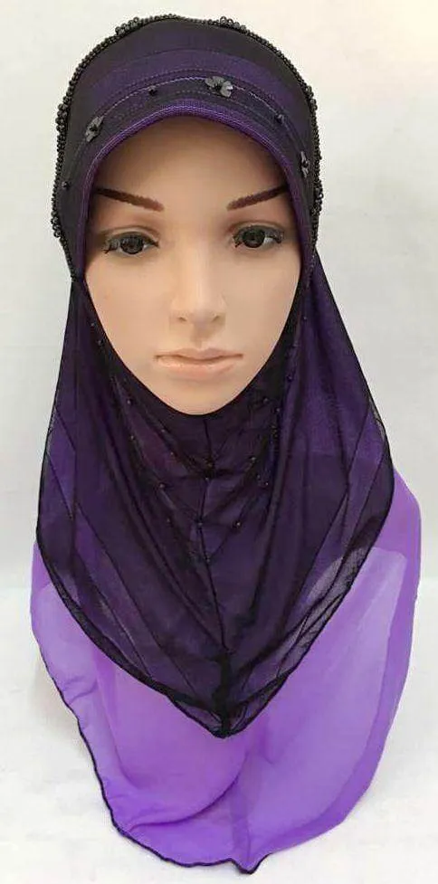 Slip-on LightWeight Double-Mesh-layered Muslim Hijab Islamic Scarf Shawls