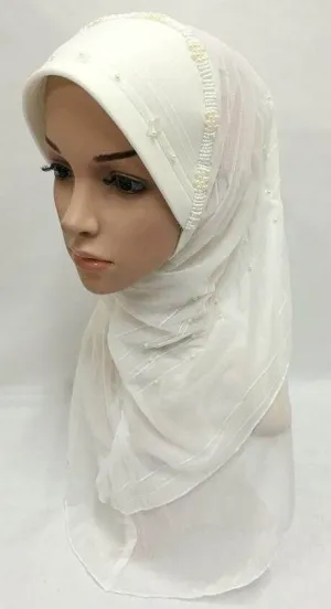 Slip-on LightWeight Double-Mesh-layered Muslim Hijab Islamic Scarf Shawls