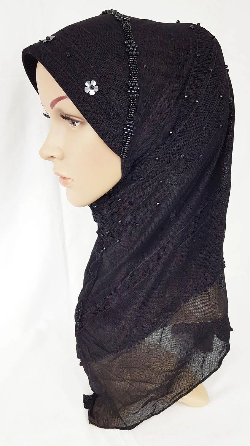 Slip-on LightWeight Double-Mesh-layered Muslim Hijab Islamic Scarf Shawls