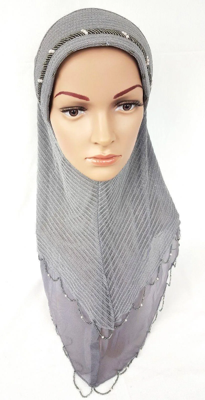Slip-on LightWeight Double-Mesh-layered Muslim Hijab Islamic Scarf Shawls