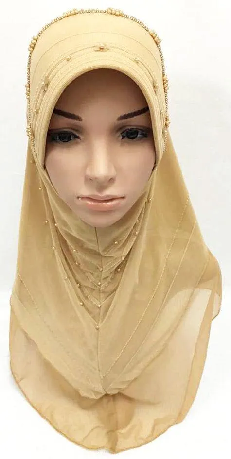 Slip-on LightWeight Double-Mesh-layered Muslim Hijab Islamic Scarf Shawls