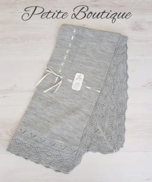 Spanish grey ribbon shawl