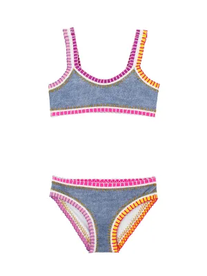 Sporty Rainbow Embroidered Bikini ::RET