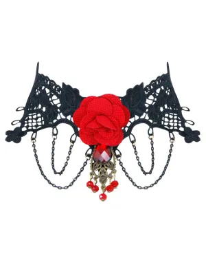 Steampunk Accessories Costume Cosplay Lace Choker Beads Chain Decorative Necklace