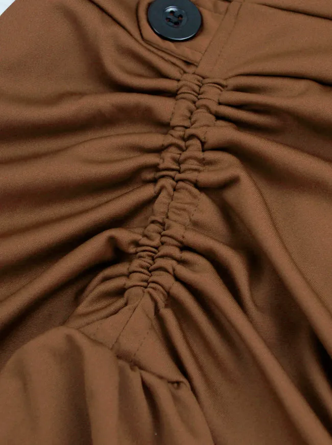 Steampunk Victorian Gothic Lace Trim Ruffled High Low Skirt
