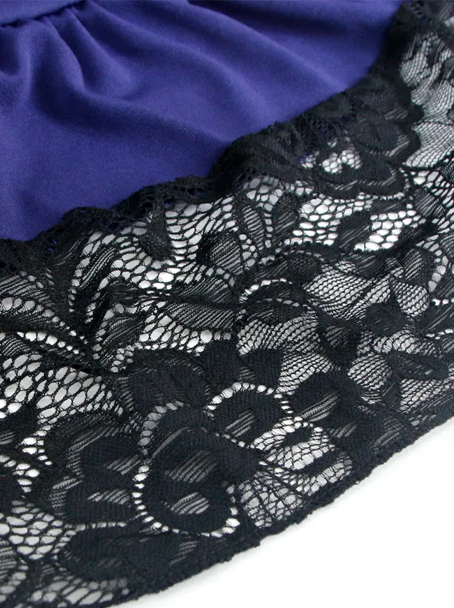 Steampunk Victorian Gothic Lace Trim Ruffled High Low Skirt