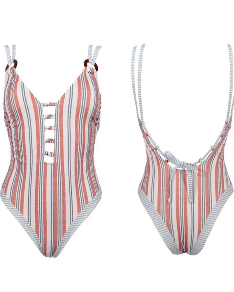 Striped Camisole Triangle Bikini