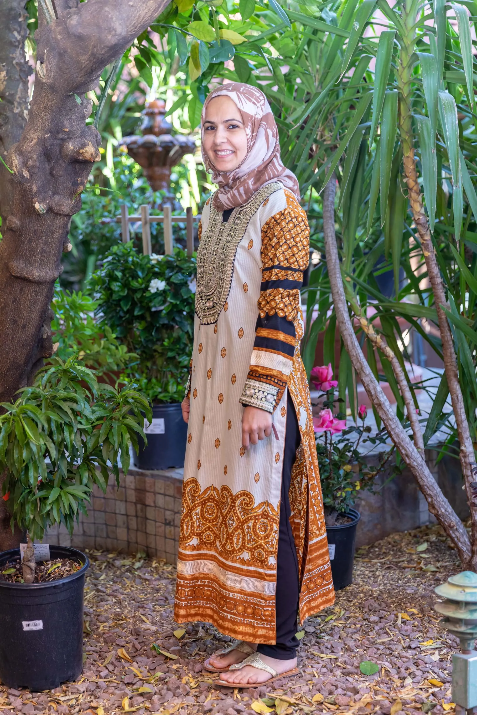 Tan and Yellow Cotton Long Shirt - Kurti by Lakhani