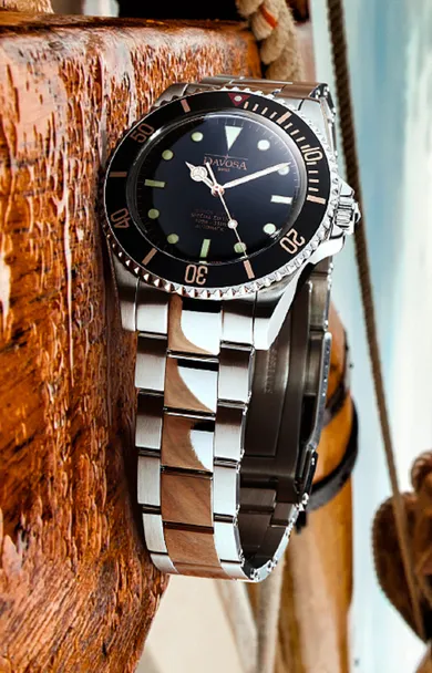 Ternos sixties golden seahorse special US edition (Sapphire crystal) 16152591 Swiss made 40mm unisex wristwatch   Nylon Strap Bundle