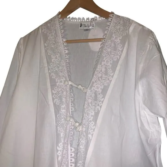 The 1 for U 100% White Cotton Ladies Robe/Housecoat - Rosalind NWT