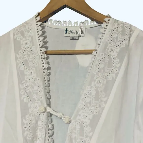 The 1 for U 100% White Cotton Ladies Robe/Housecoat - Rosalind NWT