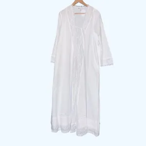 The 1 for U 100% White Cotton Ladies Robe/Housecoat - Rosalind NWT