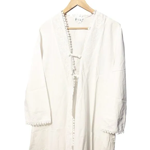 The 1 for U 100% White Cotton Ladies Robe/Housecoat - Rosalind NWT