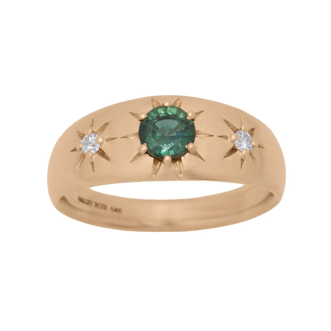 Three Sisters Ring, Green Sapphire