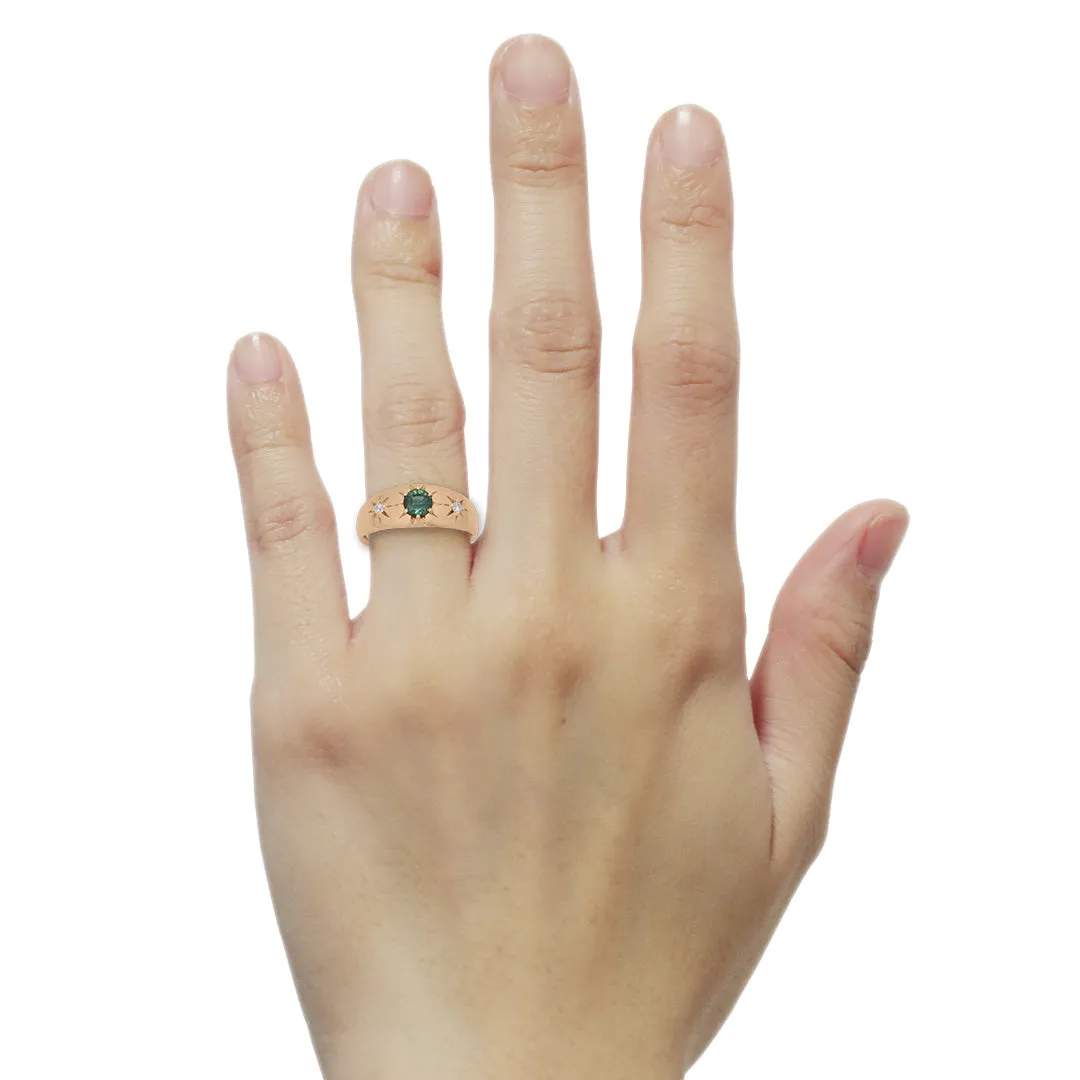 Three Sisters Ring, Green Sapphire