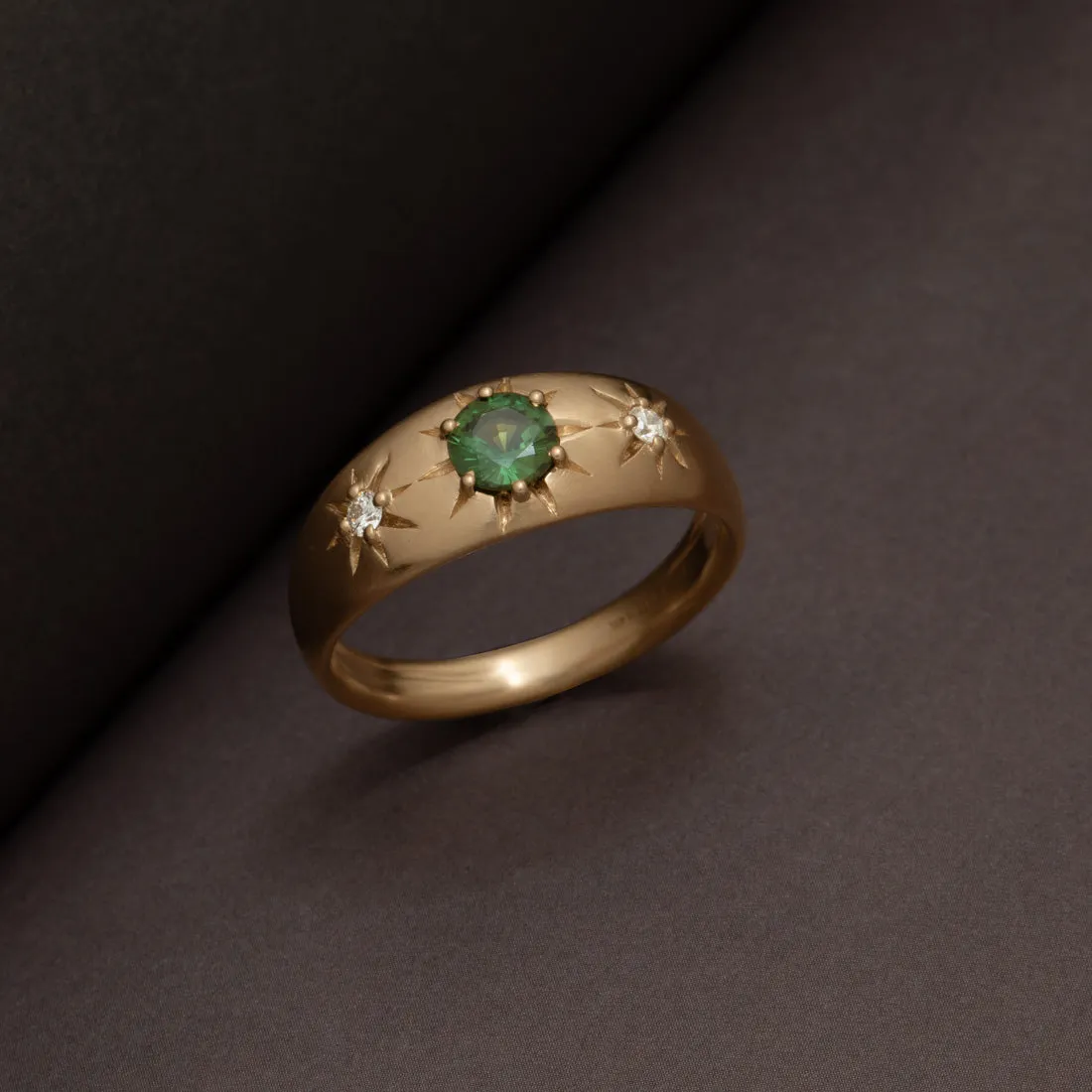Three Sisters Ring, Green Sapphire