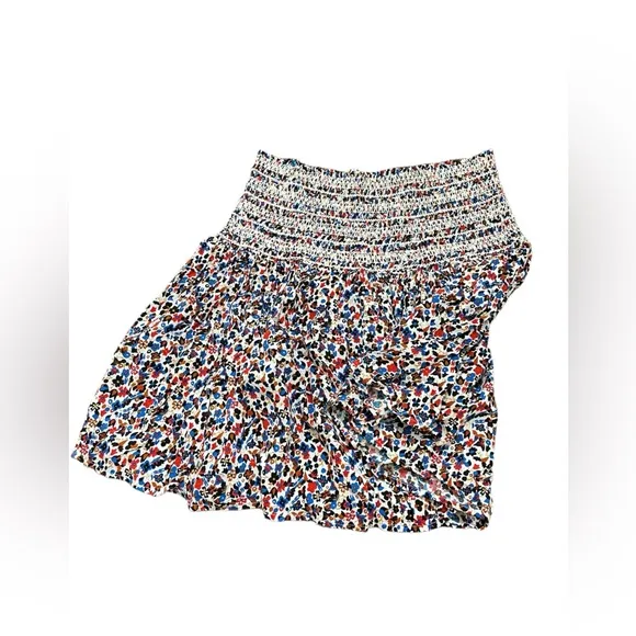 TORY BURCH Mini Wildflower Smocked A-Line Beach Skirt