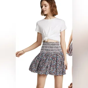 TORY BURCH Mini Wildflower Smocked A-Line Beach Skirt