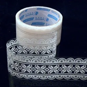 Transparent Deco tape Victorian White Lace - Snow flake (05)