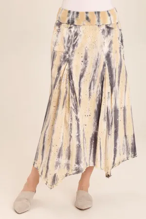 Triste Linen Bohemian Sharkbite Maxi Skirt