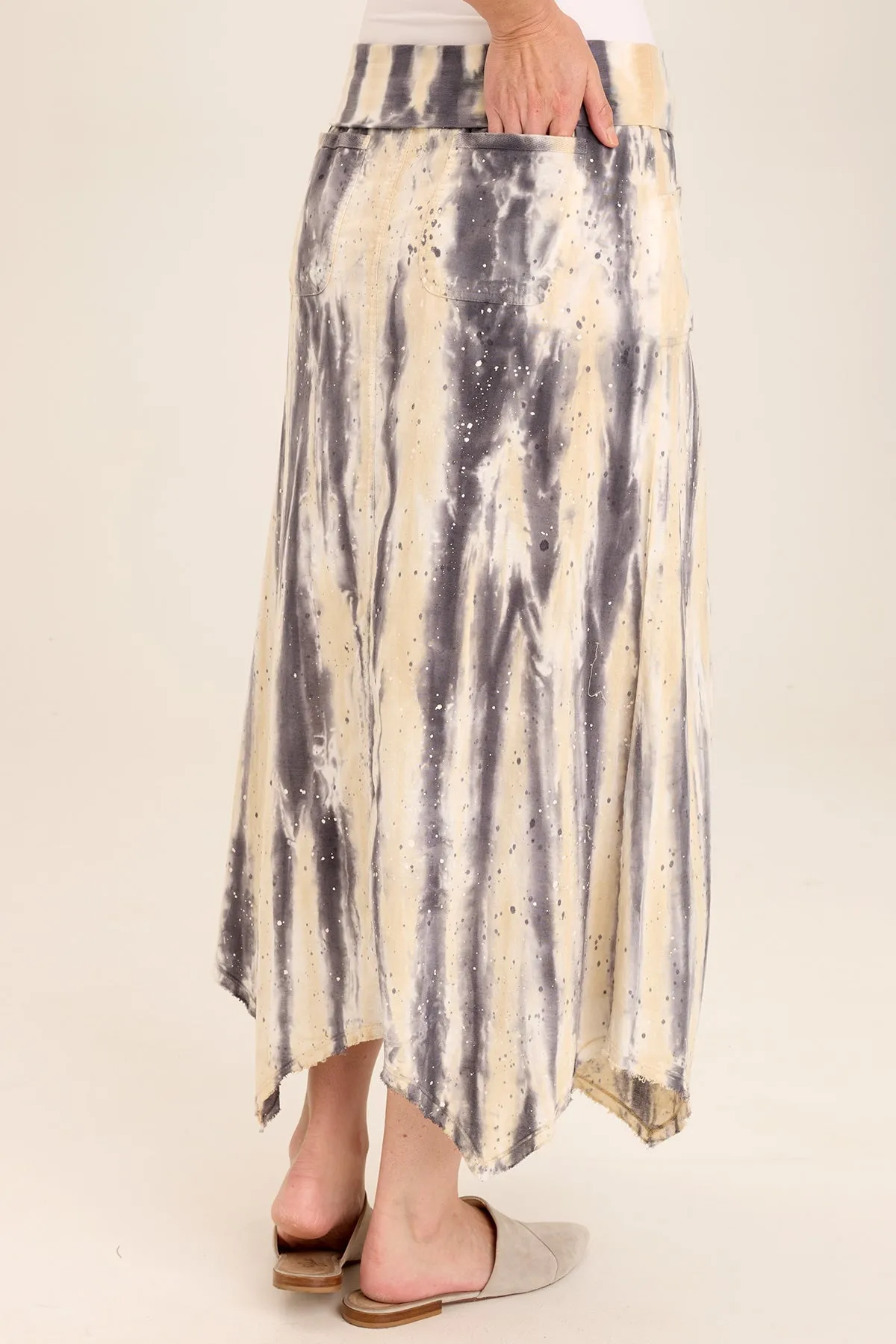 Triste Linen Bohemian Sharkbite Maxi Skirt