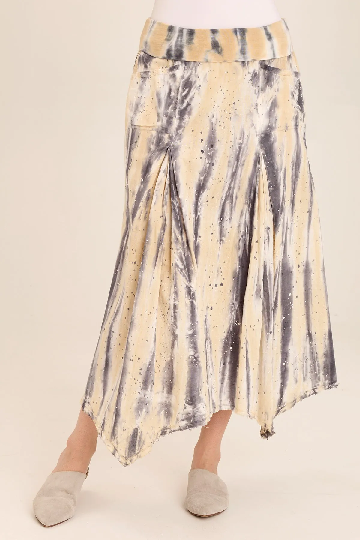 Triste Linen Bohemian Sharkbite Maxi Skirt