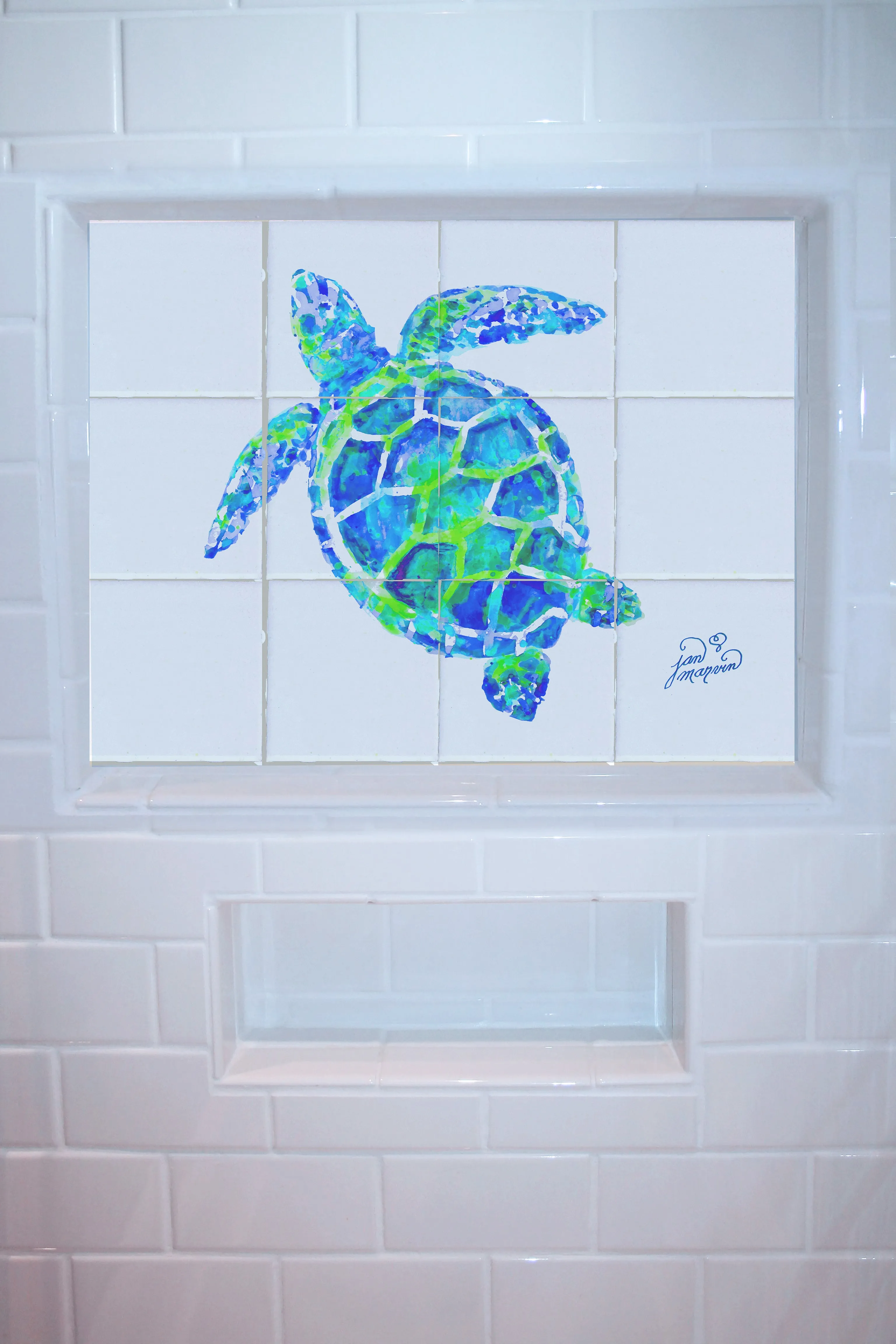 Turtle OnlyTile Mural, High Quality (won't fade), Indoor or Outdoor, Beach Wall Tiles, Backsplash, Shower, Mosaic