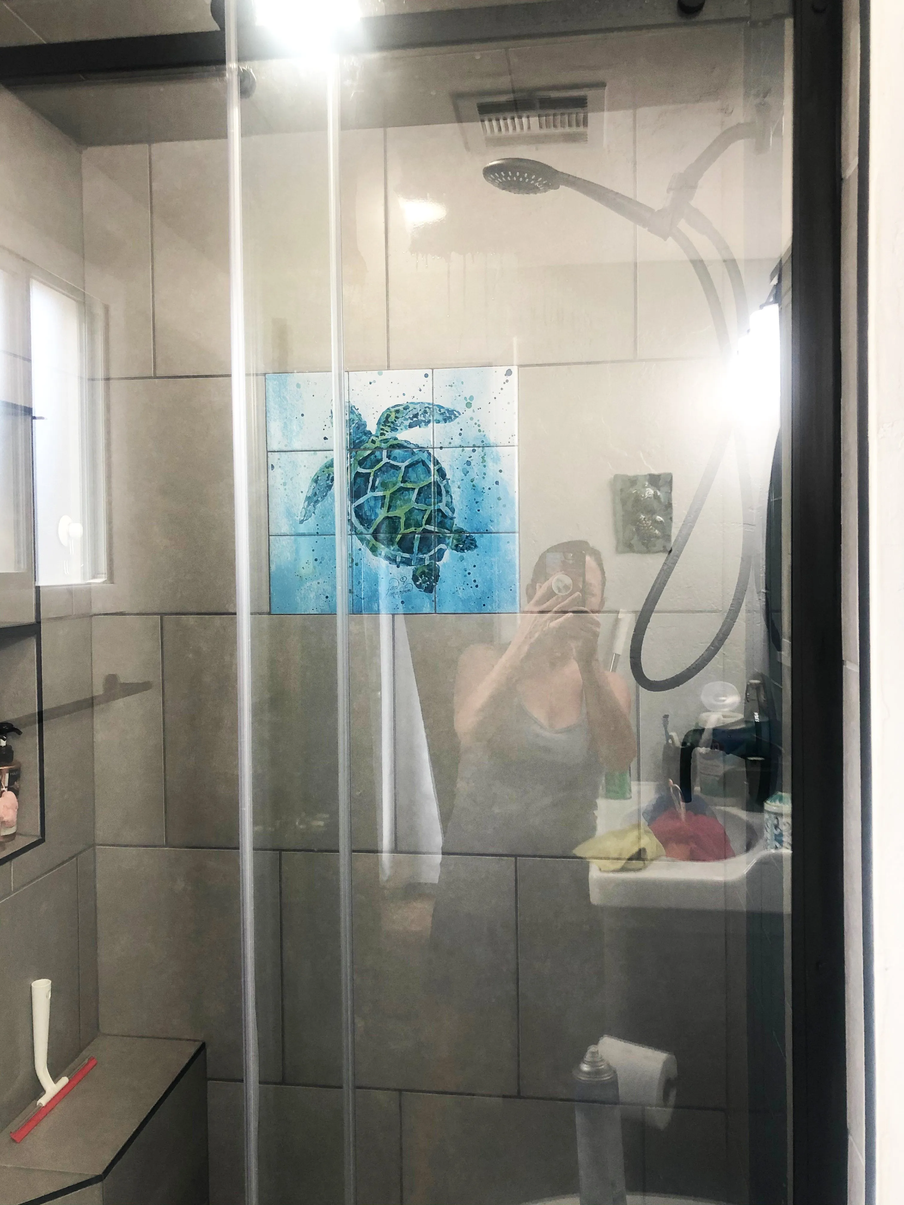 Turtle with background Tile Mural, High Quality (won't fade), Indoor or Outdoor, Beach Wall Tiles, Backsplash, Shower, Mosaic