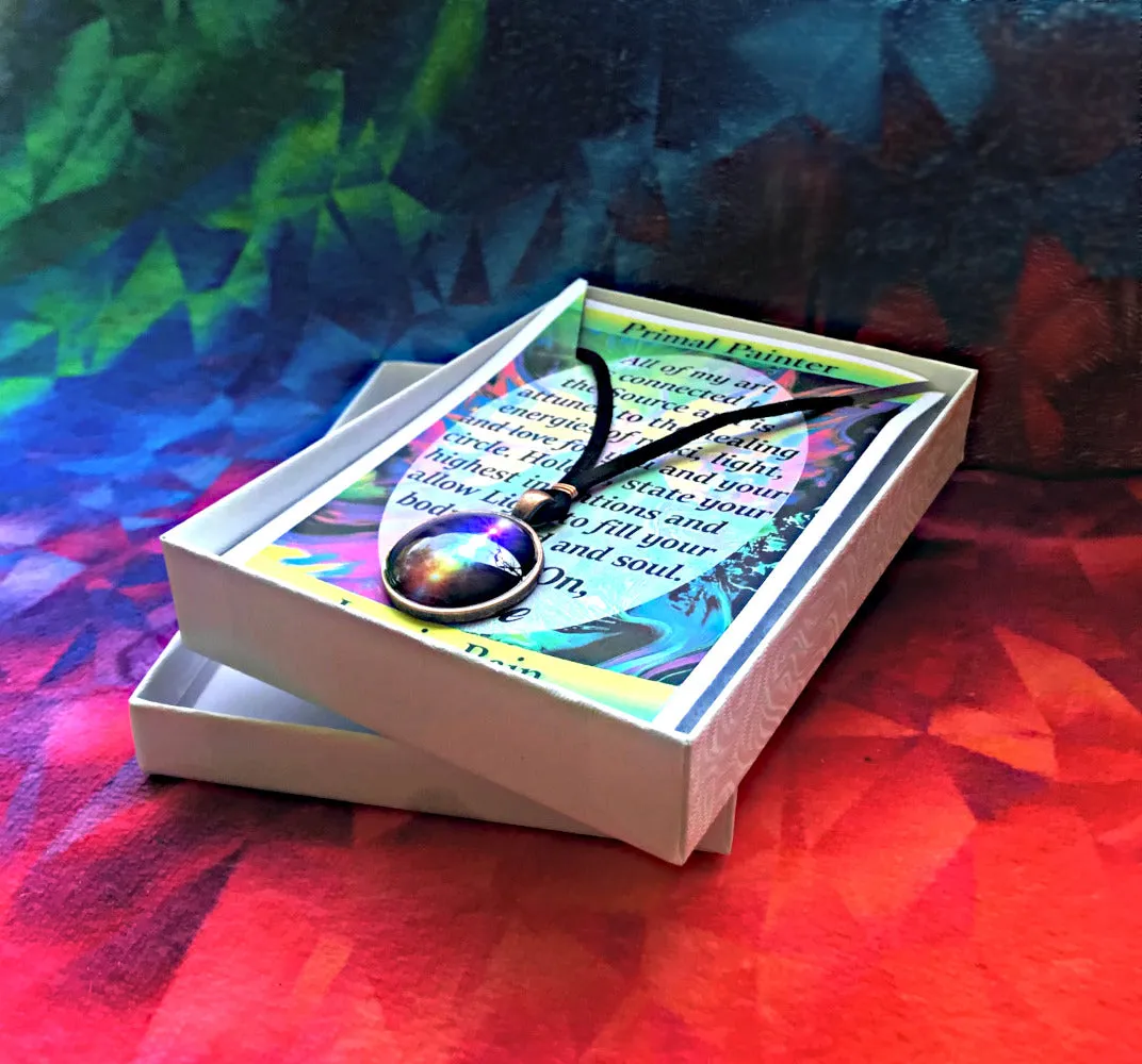Twin Flames Necklace, Chakra Jewelry, Reiki Artwork Energy Pendant - "Twin Souls"