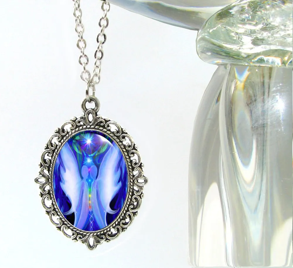 Twin Flames Necklace, Chakra Jewelry, Reiki Artwork Energy Pendant - "Twin Souls"