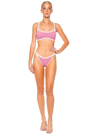 Tyler Candy Pink Contrast Bikini Set