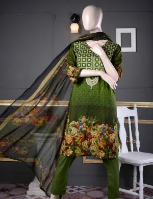 Un-stitched Embroidered Lawn (AQ-3A) Ethnic Aestheticism