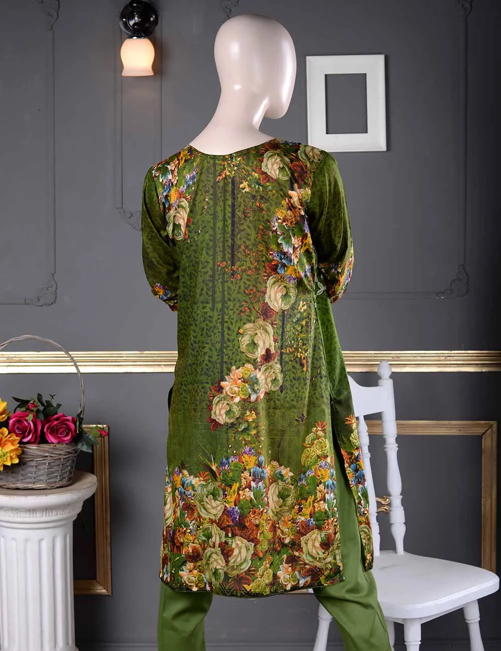 Un-stitched Embroidered Lawn (AQ-3A) Ethnic Aestheticism