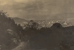 Untitled [Two men on a vista overlooking Cape Town]