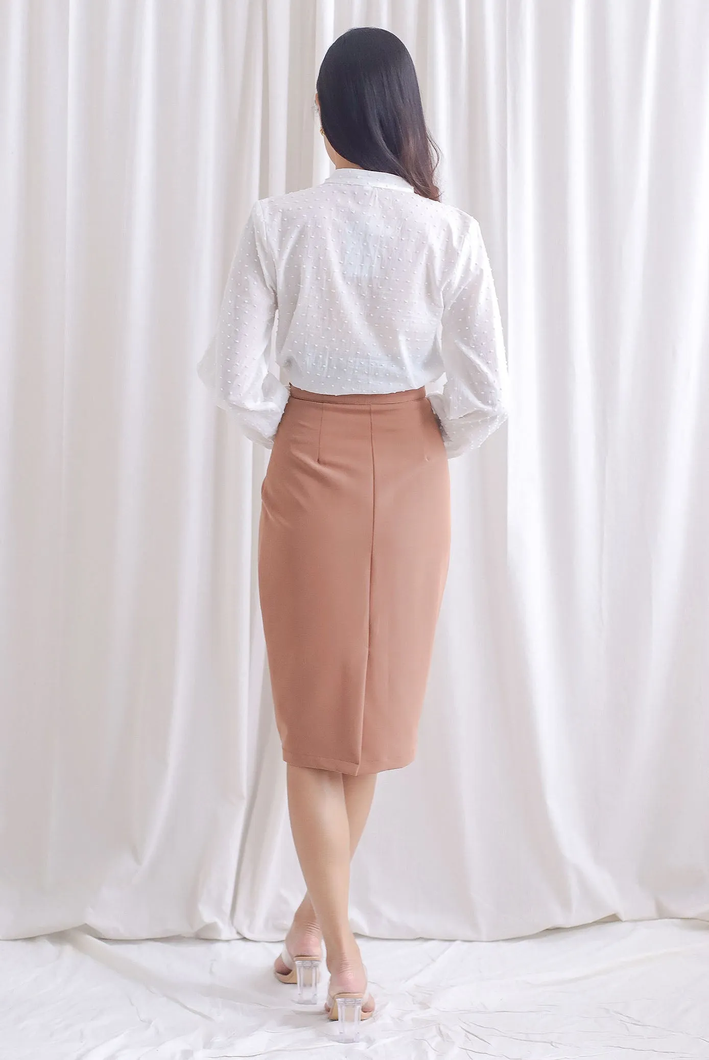 Verniece Ladder Trim Swissdots Victorian Top In White