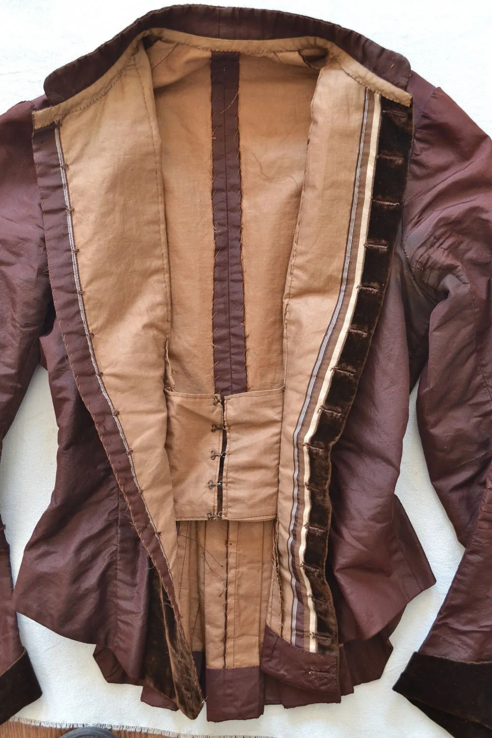 Victorian Burgundy Satin Blouse size XS