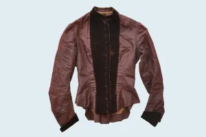 Victorian Burgundy Satin Blouse size XS