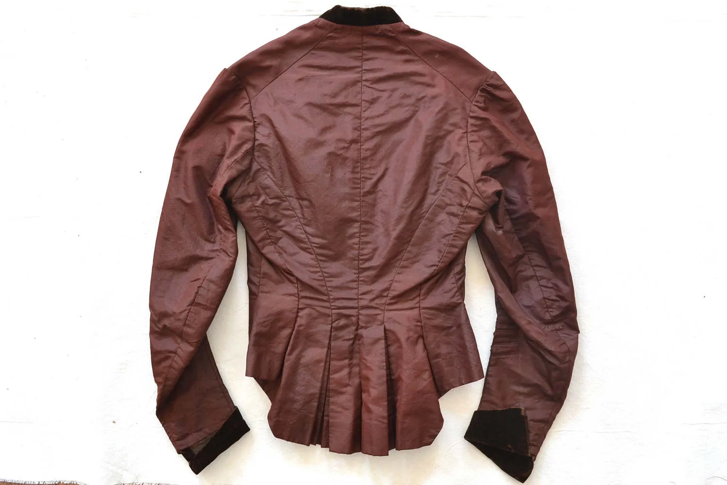 Victorian Burgundy Satin Blouse size XS