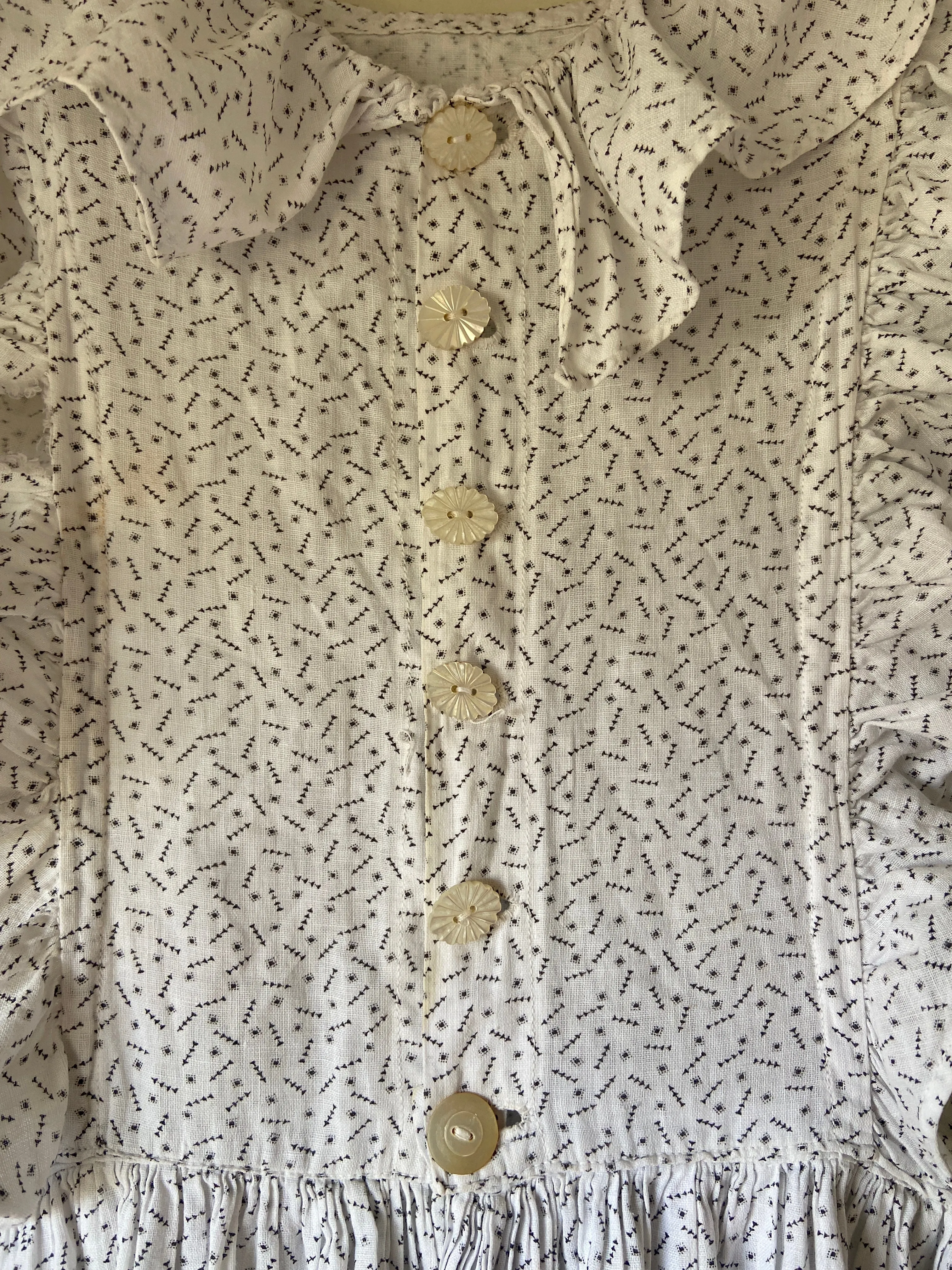 Victorian Calico Pinafore Prairie Dress