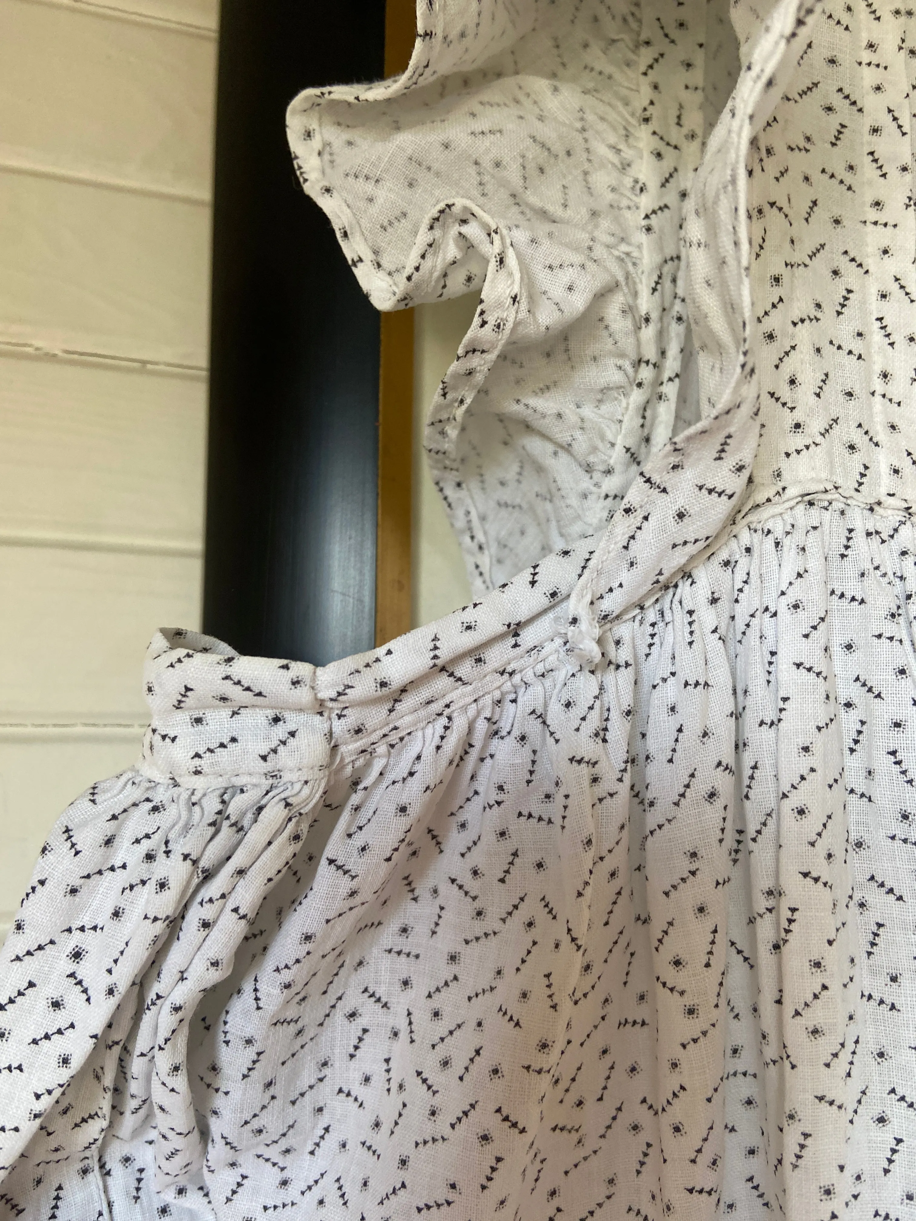 Victorian Calico Pinafore Prairie Dress