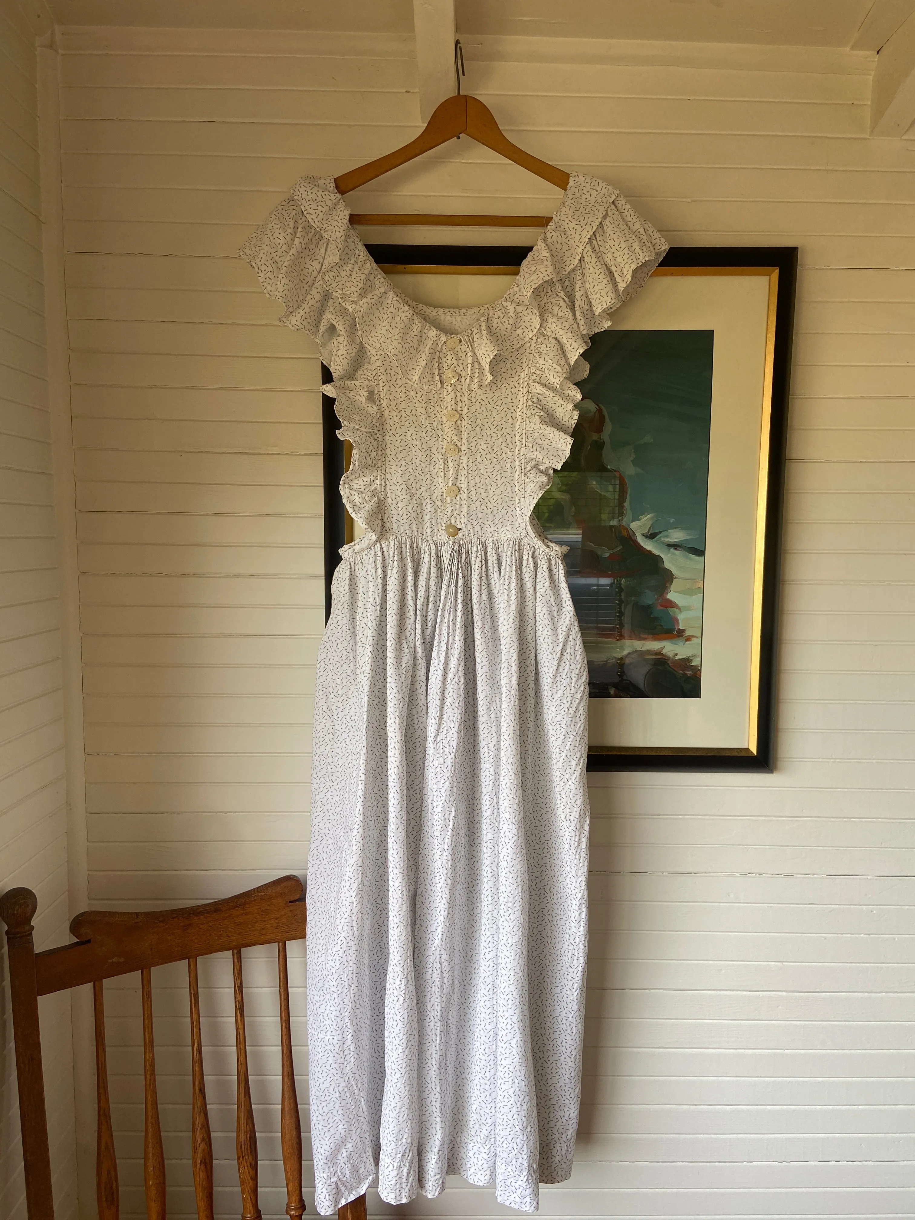 Victorian Calico Pinafore Prairie Dress