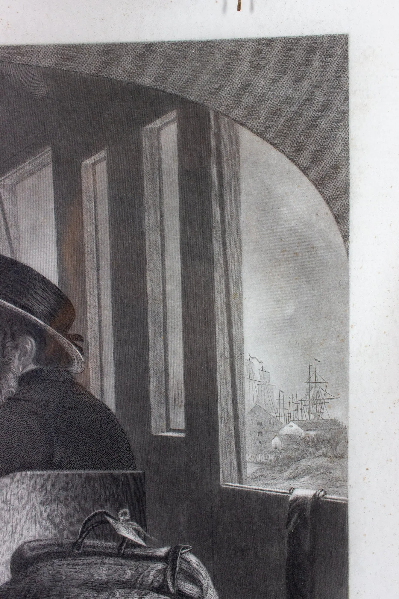 Victorian Engraving of "The Departure" by Abraham Solomon in Antique Gilt Frame