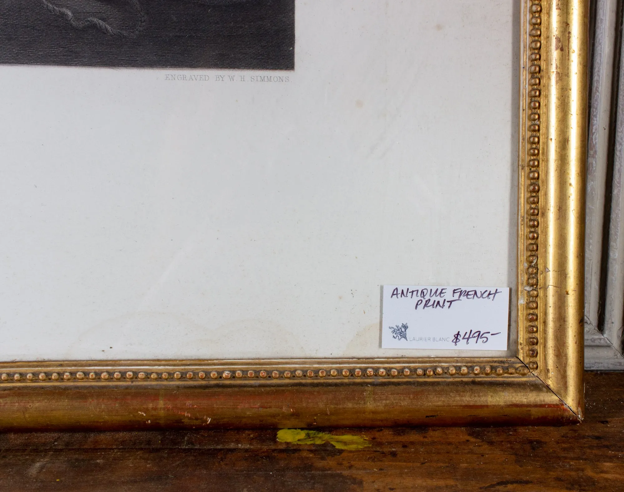 Victorian Engraving of "The Departure" by Abraham Solomon in Antique Gilt Frame