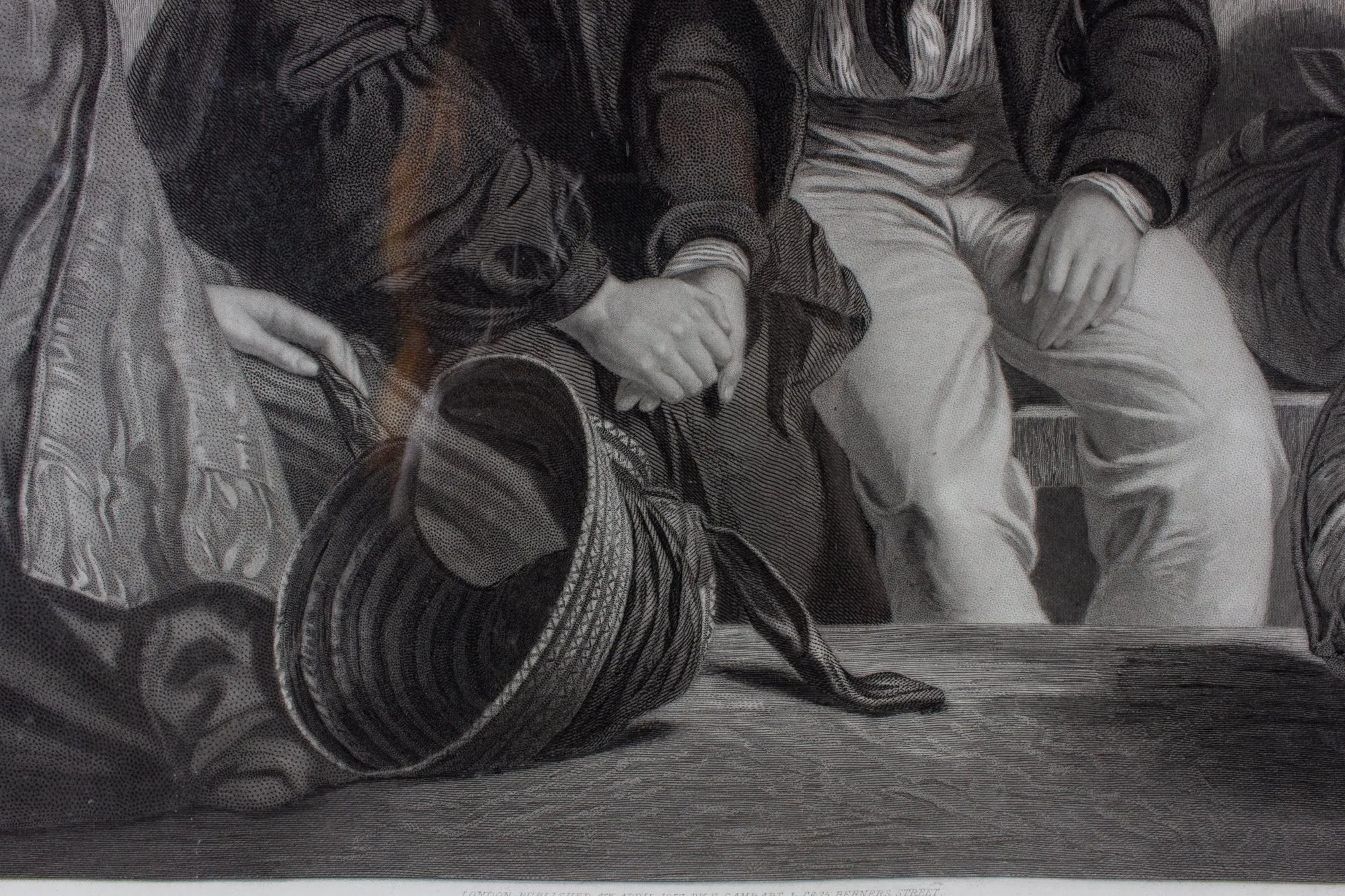 Victorian Engraving of "The Departure" by Abraham Solomon in Antique Gilt Frame