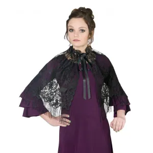 Victorian Lace Capelet - Black - One Size