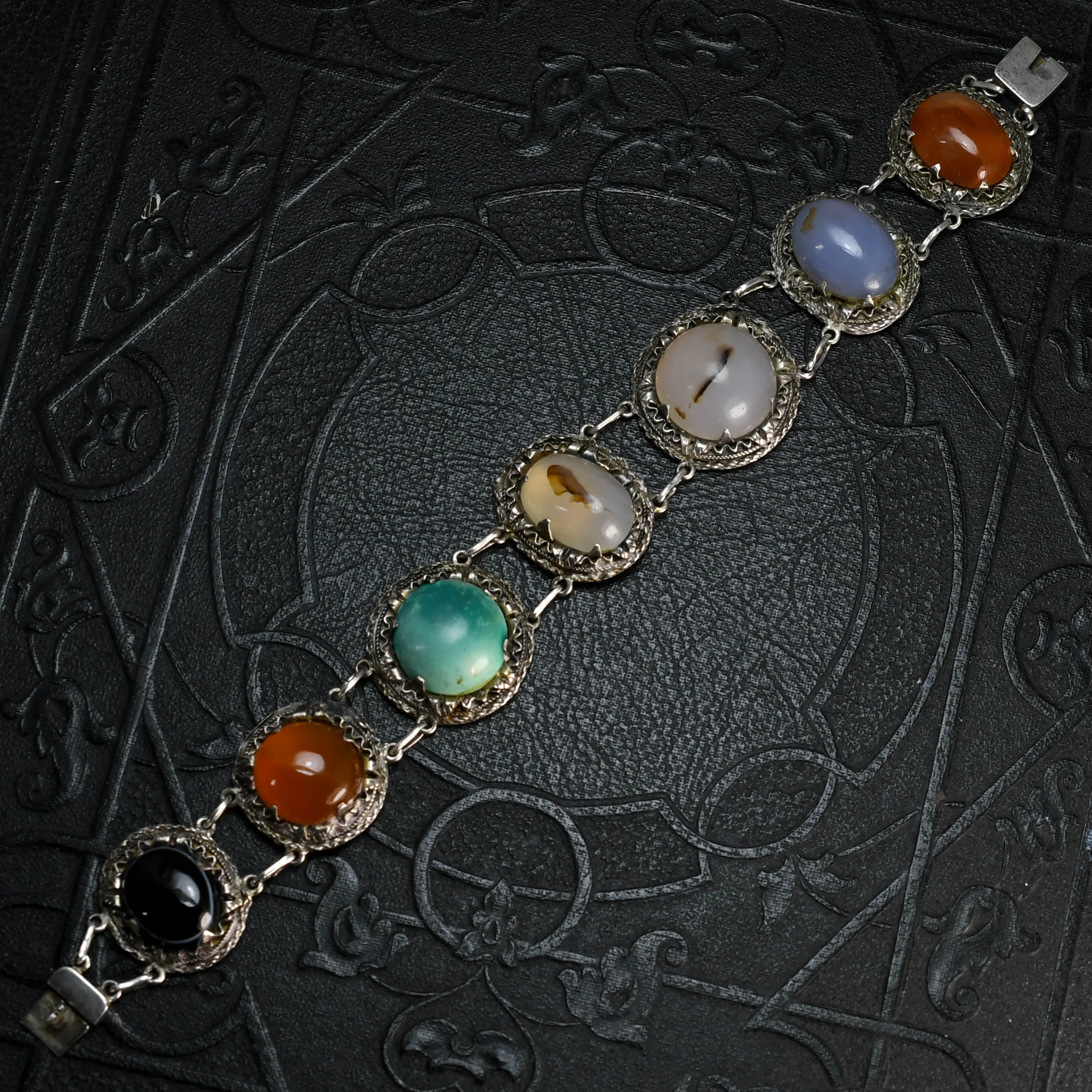Victorian Scottish Agate Panel Bracelet