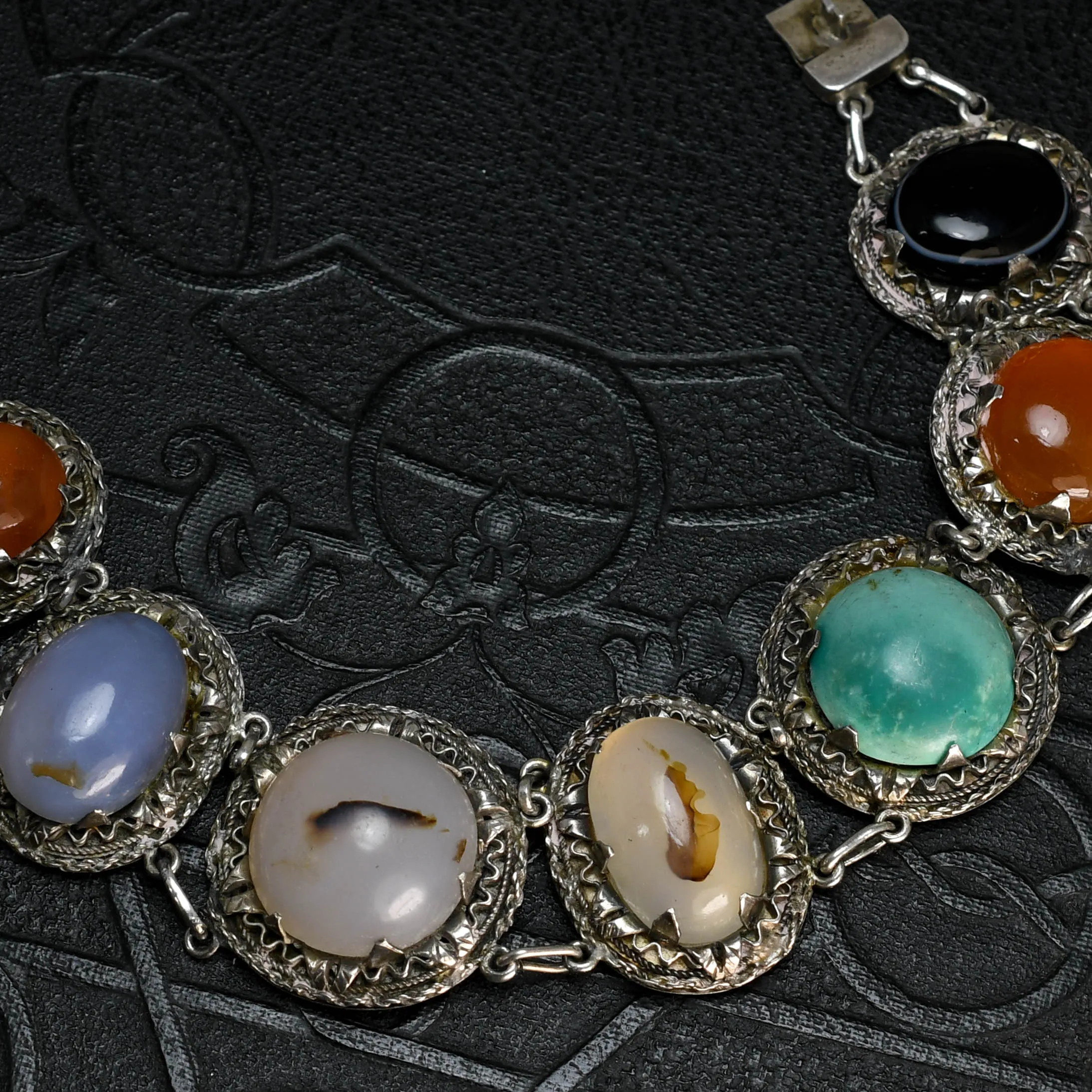 Victorian Scottish Agate Panel Bracelet